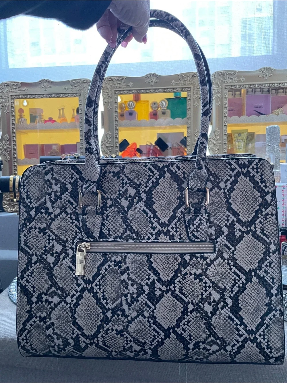 ✨Snakeskin large satchel bag w/ matching wallet ✨NWOT